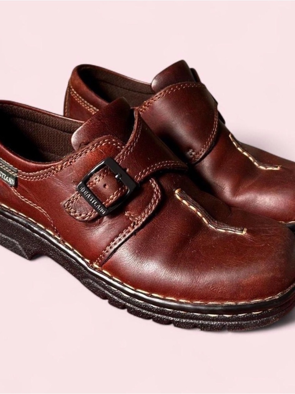 Eastland Brown Leather Buckle Loafers 👞🤎